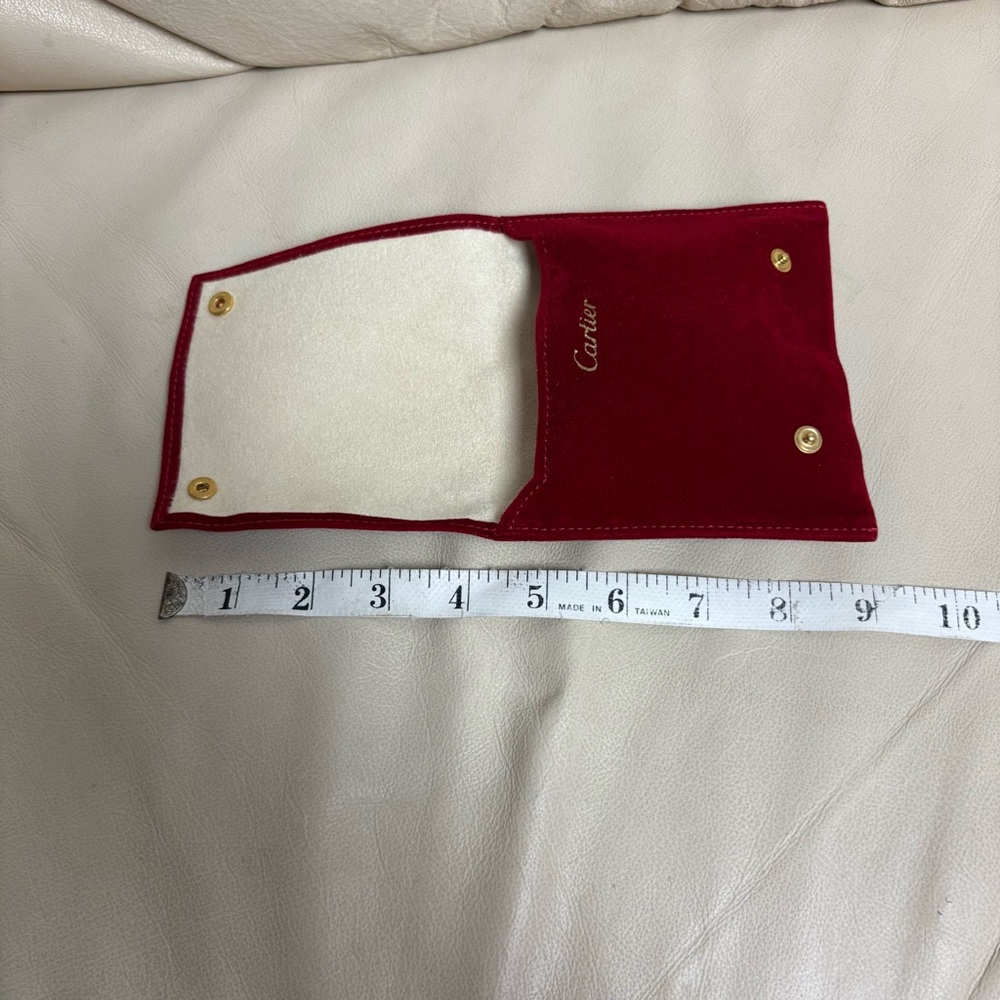 CARTIER Red Travel Pouch w/ Jewelry Pillow Snap Closure - Picture 3 of 13